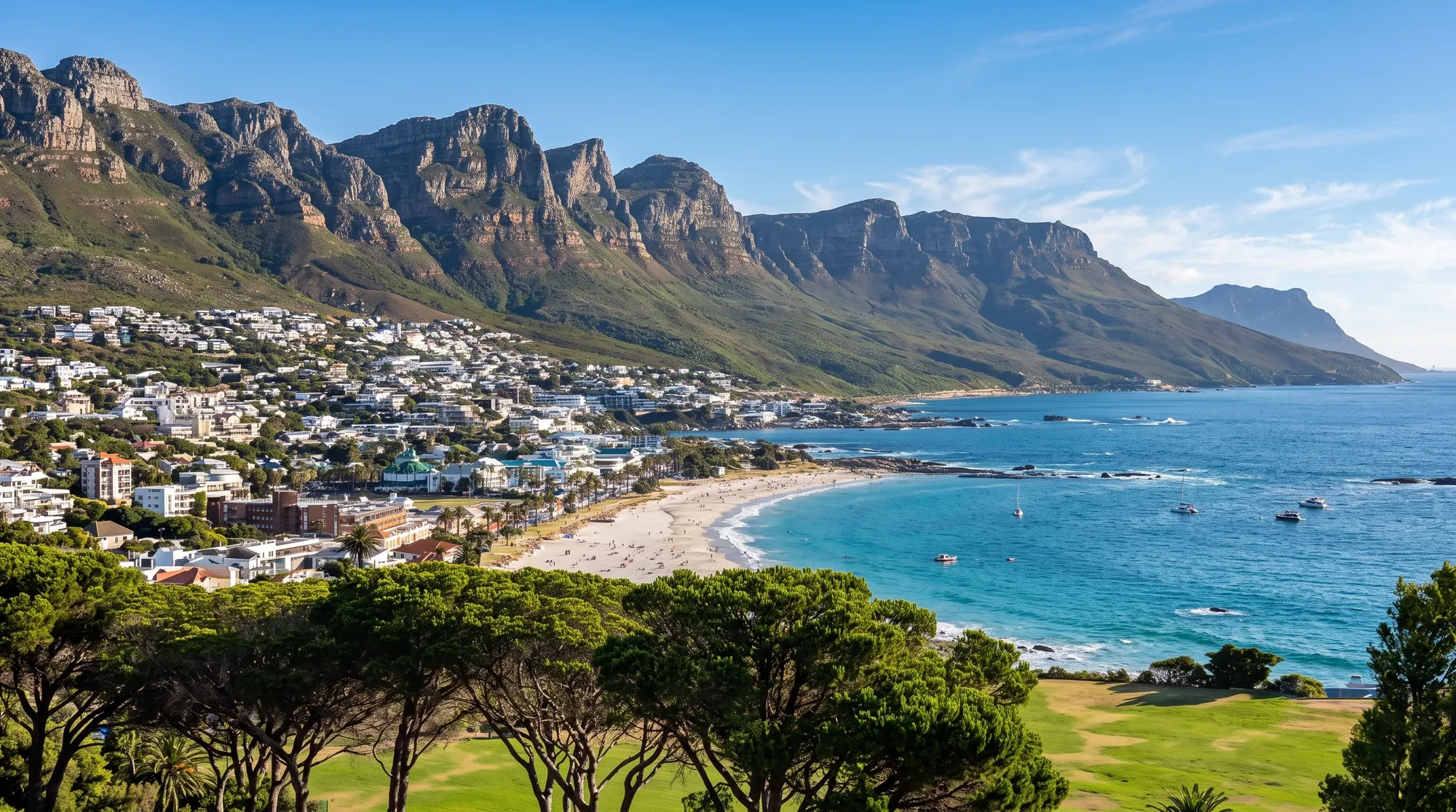 Camps Bay beach below the Twelve Apostles