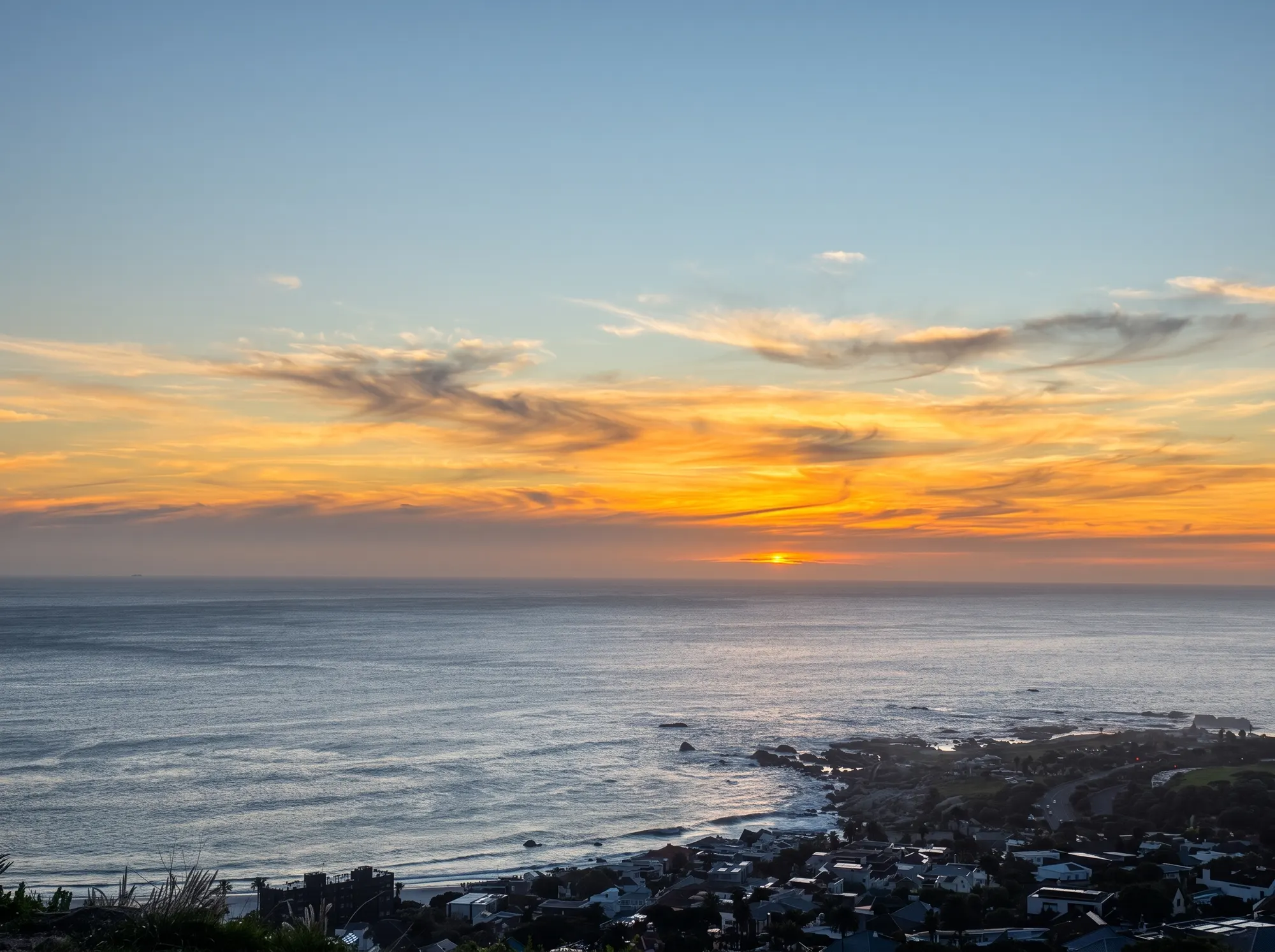 Sunset over the Atlantic from above Camps Bay